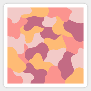 Colourful Blob Abstract Pattern in Light Red Pink and Orange Sticker Sticker